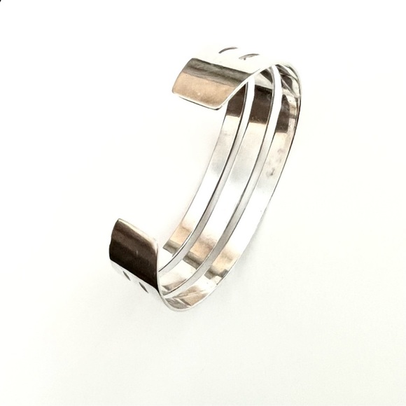James Avery modernist retired triple bar wide cuff bracelet - Picture 6 of 13
